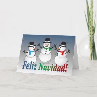 Cartes Pour Fêtes Annuelles Bonhommes de neige de danse de Joyeux Noël -