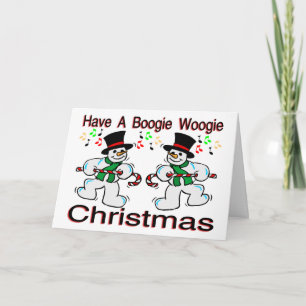 Cartes Pour Fêtes Annuelles Bonhommes de neige de Noël de Woogie de boogie
