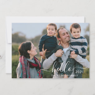 Cartes Pour Fêtes Annuelles Bonjour 2021 2 Message photo Script Bonne année