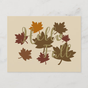 Cartes Pour Fêtes Annuelles Bonjour aquarelle d'automne feuilles d'octobre