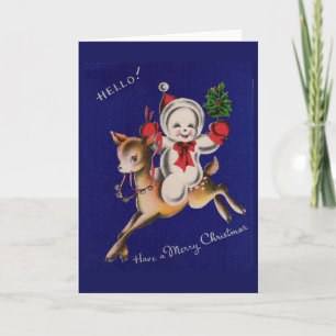 Cartes Pour Fêtes Annuelles Bonjour ! Ayez un bonhomme de neige de Noël joyeux