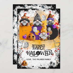 Cartes Pour Fêtes Annuelles BONJOUR BONNE Halloween gnomes
