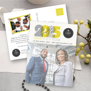 Cartes Pour Fêtes Annuelles Bonjour Calendrier 2027 Typographie Gras Photo Nou