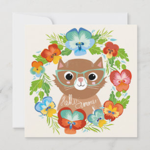 Cartes Pour Fêtes Annuelles Bonjour Chat d'été