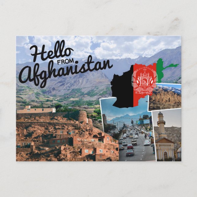Cartes Pour Fêtes Annuelles Bonjour d'Afghanistan (Devant)