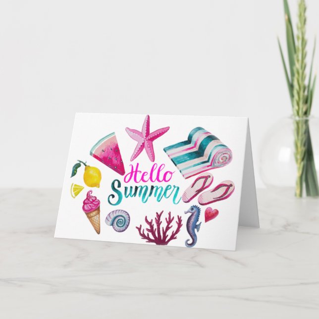 Cartes Pour Fêtes Annuelles bonjour été (Devant)