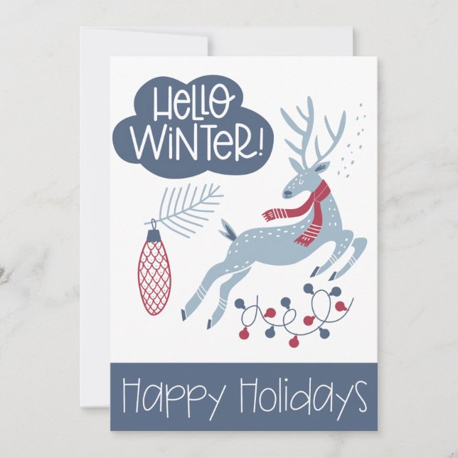 Cartes Pour Fêtes Annuelles Bonjour Hiver Joyeux Fêtes Noël (Devant)
