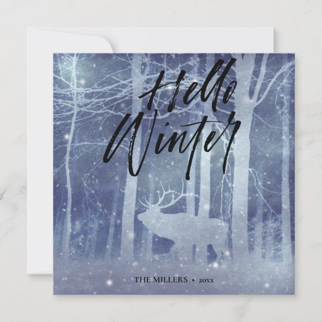Cartes Pour Fêtes Annuelles Bonjour hiver | Salutation de Noël (Devant)