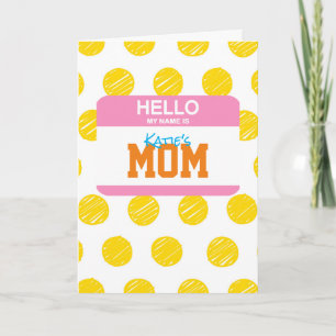 Cartes Pour Fêtes Annuelles Bonjour Je M'Appelle MOM Nametag Humour Parental P