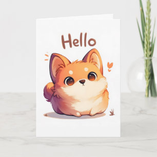 Cartes Pour Fêtes Annuelles Bonjour joli chien d'anime