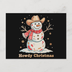 Cartes Pour Fêtes Annuelles Bonjour Noël Bonhomme de Neige Occidental Cow-boy