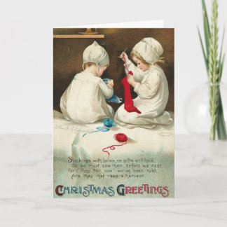 Cartes Pour Fêtes Annuelles Bonjour Noël Enfants Coudre Chaussettes de Noël