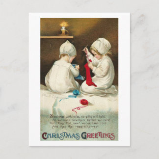 Cartes Pour Fêtes Annuelles Bonjour Noël Enfants Coudre Chaussettes de Noël