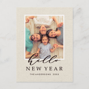 Cartes Pour Fêtes Annuelles Bonjour Nouvelle Année Texture de faux similicuir 