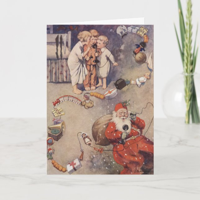 Cartes Pour Fêtes Annuelles Bonjour, Père Noël ! par George E Studdy (Devant)