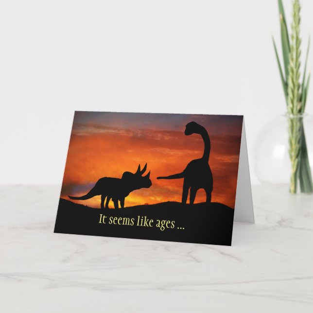 Cartes Pour Fêtes Annuelles Bonjour Salut mignon Dinosaures Drôle de Penser à  (Devant)
