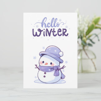 Cartes Pour Fêtes Annuelles Bonjour Winter Snowwoman