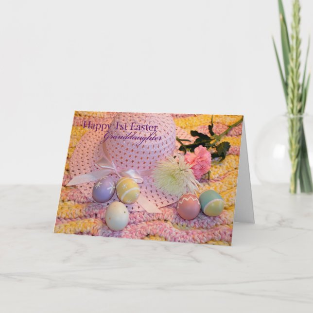 Cartes Pour Fêtes Annuelles Bonne 1ère petite-fille de Pâques (Devant)