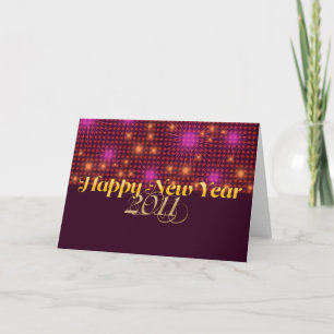 Cartes Pour Fêtes Annuelles Bonne année 2011 Pink Orange Card