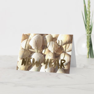 Cartes Pour Fêtes Annuelles Bonne année 2018 Shells Summer Tropical Beach