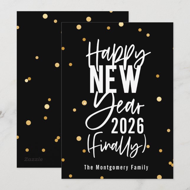 Cartes Pour Fêtes Annuelles Bonne année 2023 Enfin (Devant / Derrière)