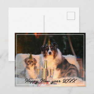 Cartes Pour Fêtes Annuelles Bonne année 2023 Photo de chien Script Vacances