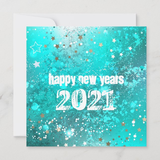 Cartes Pour Fêtes Annuelles Bonne année 2023 turquoise (Devant)