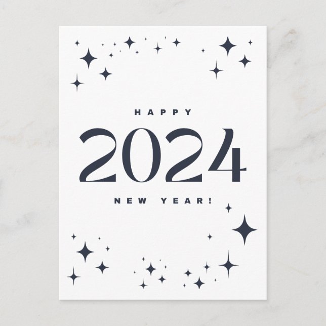 Cartes Pour Fêtes Annuelles Bonne année 2024 (Devant)