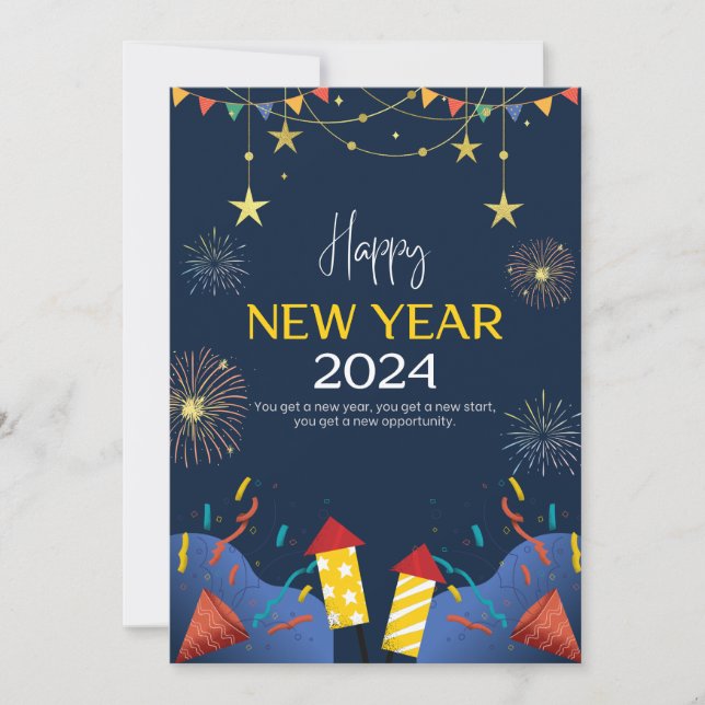 Cartes Pour Fêtes Annuelles bonne année 2024 (Devant)