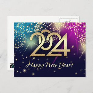 Cartes Pour Fêtes Annuelles Bonne année 2024. Feux