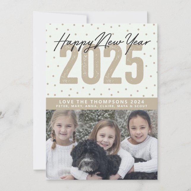 Cartes Pour Fêtes Annuelles Bonne Année 2025  (Devant)