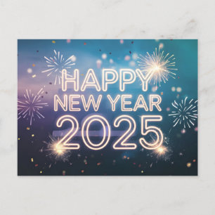 Cartes Pour Fêtes Annuelles Bonne année 2025 avec texte coloré