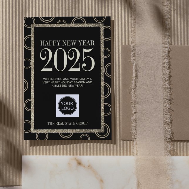 Cartes Pour Fêtes Annuelles Bonne année 2025 Business Logo Entreprise (Créateur téléchargé)