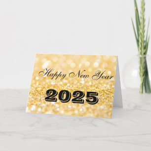 Cartes Pour Fêtes Annuelles Bonne année 2025 Chic Custom Gold Business