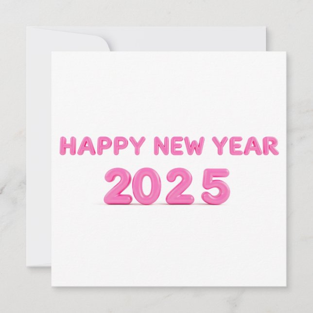 Cartes Pour Fêtes Annuelles Bonne année 2025 fond transparent (Devant)