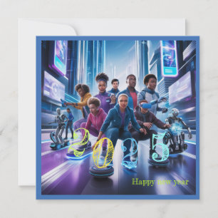 Cartes Pour Fêtes Annuelles Bonne année 2025 typographie cadeau plat