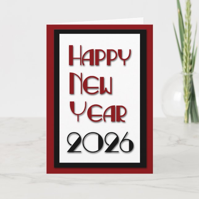 Cartes Pour Fêtes Annuelles Bonne année 2026 (Devant)