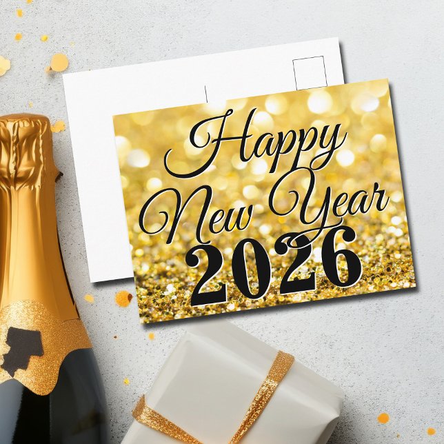 Cartes Pour Fêtes Annuelles Bonne année 2026 Chic Custom Gold Business (Créateur téléchargé)