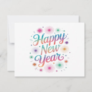 Cartes Pour Fêtes Annuelles Bonne année 2026 Feux d'artifice Essentiel