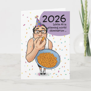 Cartes Pour Fêtes Annuelles Bonne année 2026 IA Intelligence Artificielle 