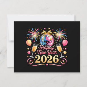 Cartes Pour Fêtes Annuelles Bonne année 2026 Nouvel An Eve Party compte à rebo