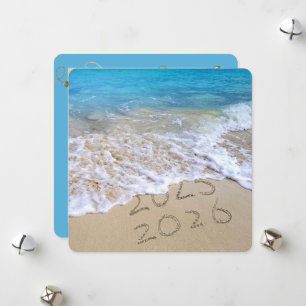 Cartes Pour Fêtes Annuelles Bonne année 2026 Ocean Beach 
