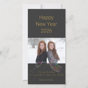 Cartes Pour Fêtes Annuelles Bonne année 2026 Photo de motivation de couleur de