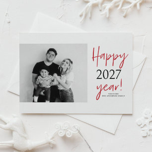 Cartes Pour Fêtes Annuelles Bonne année 2027 Typographie moderne Photo Nouvel