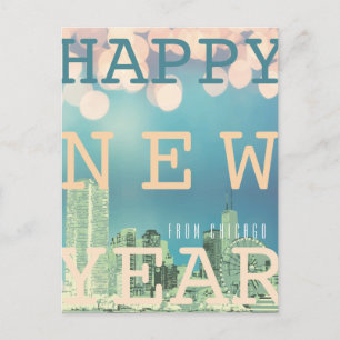 Cartes Pour Fêtes Annuelles Bonne année à Chicago Skyline
