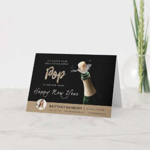 Cartes Pour Fêtes Annuelles Bonne Année Agent Immobilier Pop The Fizz