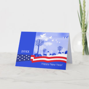 Cartes Pour Fêtes Annuelles Bonne année. Année personnalisée Patriotique