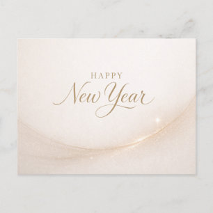 Cartes Pour Fêtes Annuelles Bonne Année avec un script doré élégant et minimal