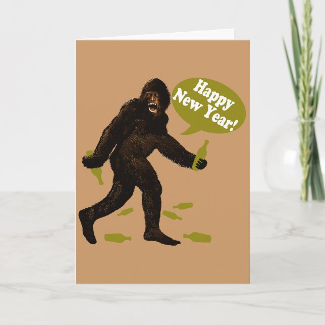 Cartes Pour Fêtes Annuelles Bonne année Bigfoot (Devant)
