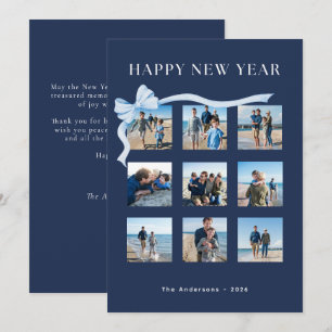 Cartes Pour Fêtes Annuelles Bonne Année Bleu Nuit 9 Photo Nœud